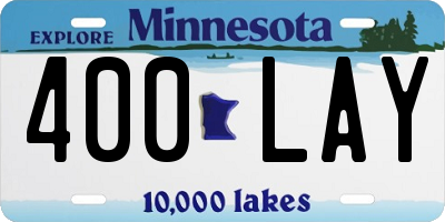 MN license plate 400LAY