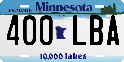 MN license plate 400LBA