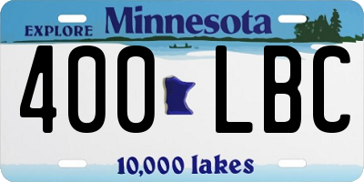 MN license plate 400LBC