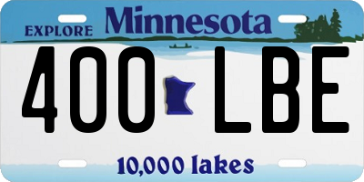 MN license plate 400LBE