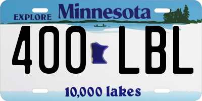 MN license plate 400LBL
