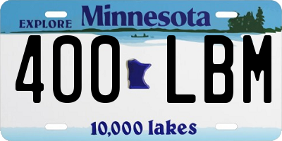 MN license plate 400LBM