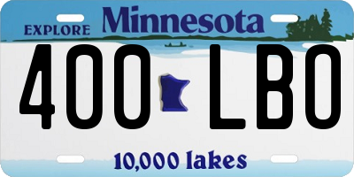 MN license plate 400LBO