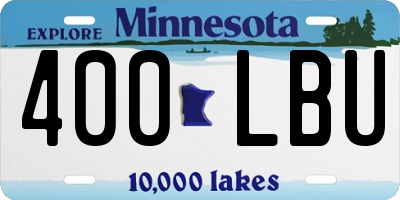 MN license plate 400LBU