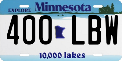 MN license plate 400LBW