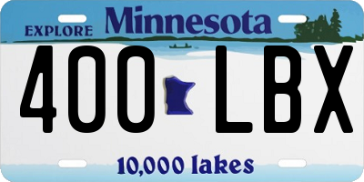 MN license plate 400LBX