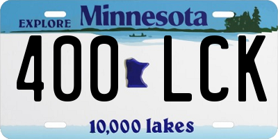 MN license plate 400LCK