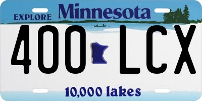 MN license plate 400LCX