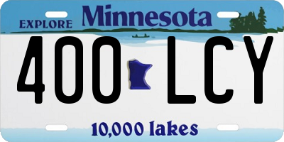 MN license plate 400LCY