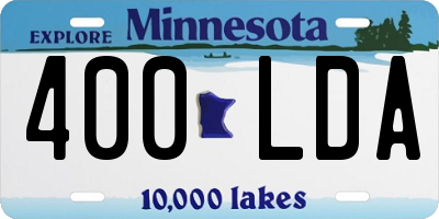 MN license plate 400LDA