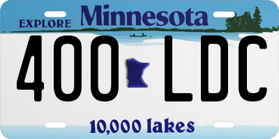 MN license plate 400LDC