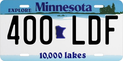 MN license plate 400LDF