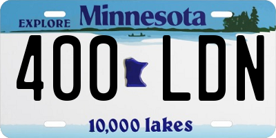 MN license plate 400LDN