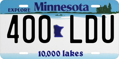 MN license plate 400LDU