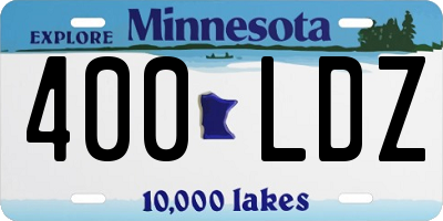 MN license plate 400LDZ