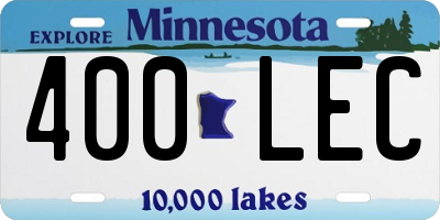 MN license plate 400LEC