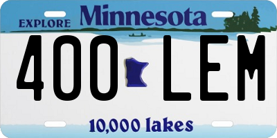 MN license plate 400LEM