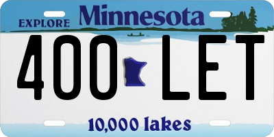 MN license plate 400LET