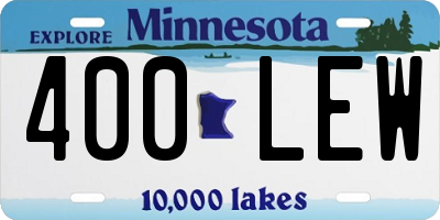 MN license plate 400LEW