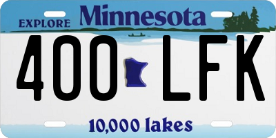 MN license plate 400LFK