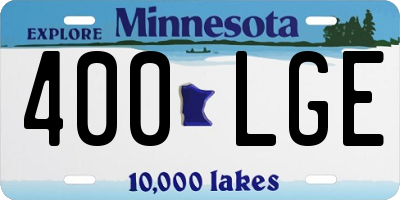 MN license plate 400LGE