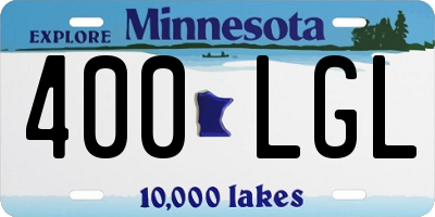 MN license plate 400LGL