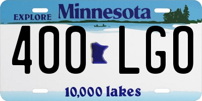 MN license plate 400LGO