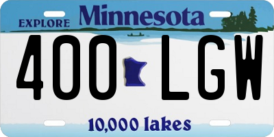 MN license plate 400LGW