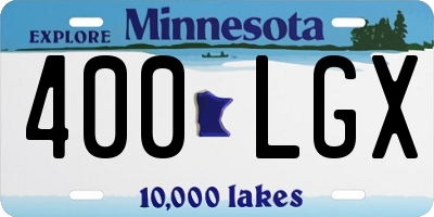 MN license plate 400LGX