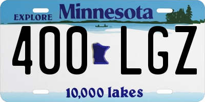 MN license plate 400LGZ