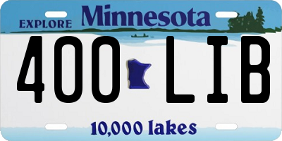 MN license plate 400LIB