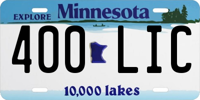 MN license plate 400LIC