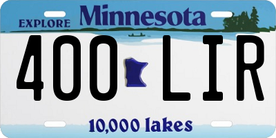 MN license plate 400LIR