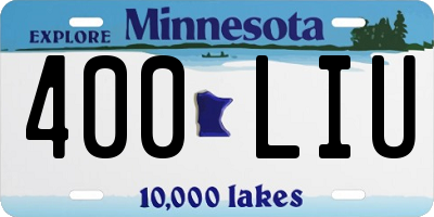MN license plate 400LIU