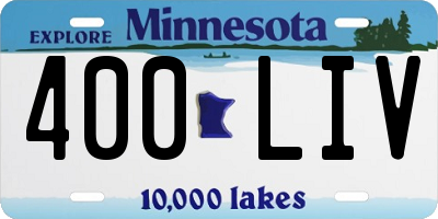 MN license plate 400LIV