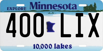 MN license plate 400LIX