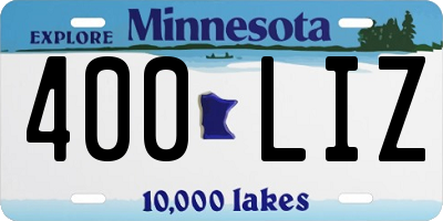 MN license plate 400LIZ