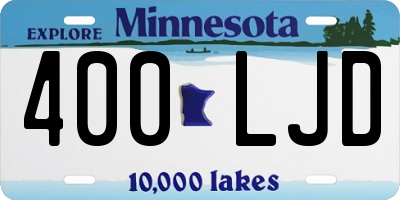MN license plate 400LJD