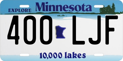 MN license plate 400LJF