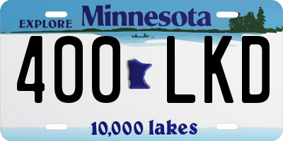 MN license plate 400LKD