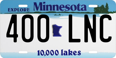 MN license plate 400LNC