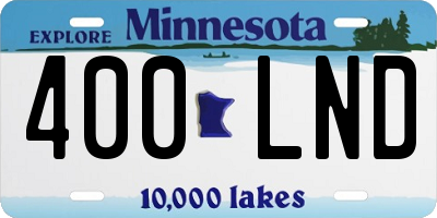 MN license plate 400LND