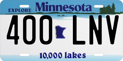 MN license plate 400LNV