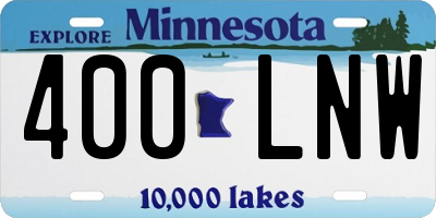 MN license plate 400LNW