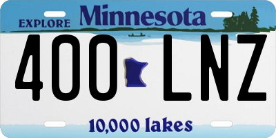 MN license plate 400LNZ