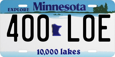MN license plate 400LOE