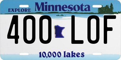MN license plate 400LOF