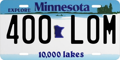 MN license plate 400LOM