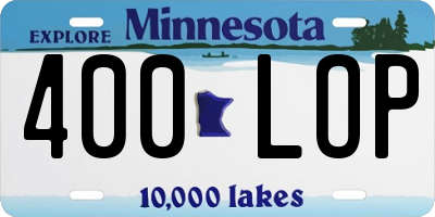 MN license plate 400LOP