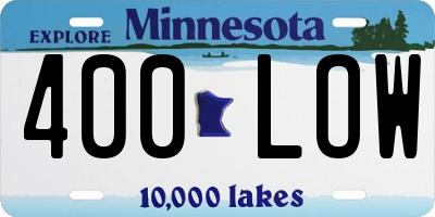 MN license plate 400LOW
